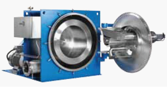 Horizontal scraper centrifuge